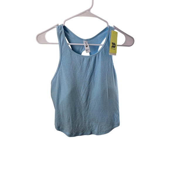 all in motion Other - All in Motion Light Blue Ribbed Racerback Tank‎ Top Built in Shelf Bra Size XXL